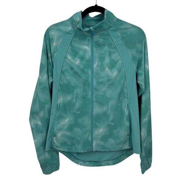 Athleta Run With It Jacket Sandstorm Print Mint Green Sherbet Size Small - Picture 1 of 14